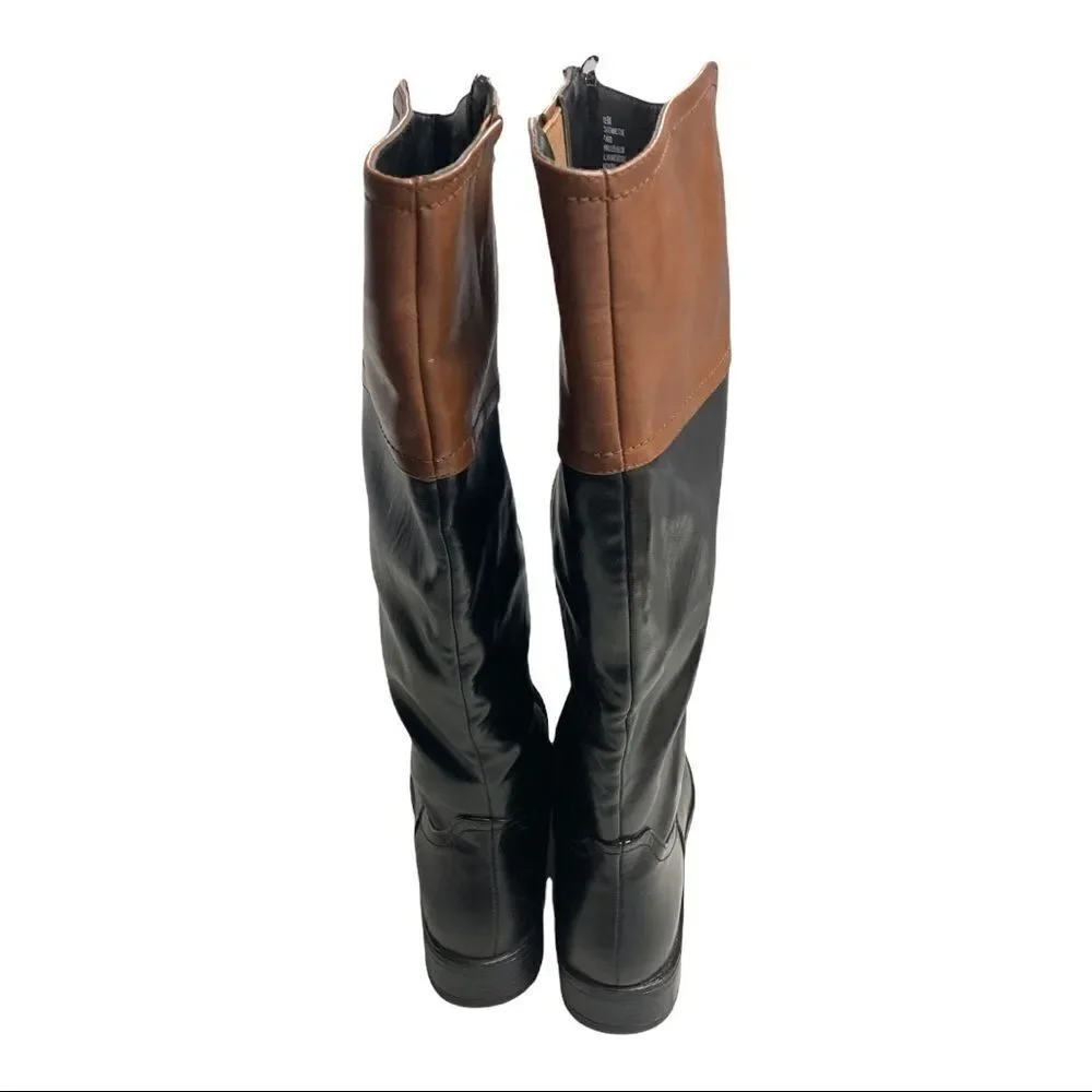 IT’S OK, Women’s Riding Boots, Black &‎ Brown, Size, 9M, All Man Made Materials